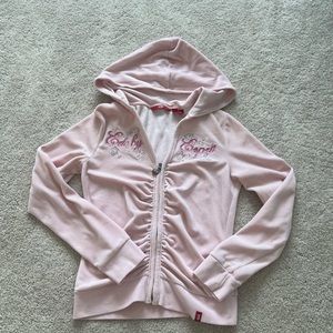 VINTAGE Y2K EDC By Espirt, baby pink zip up hoodie in size Small
